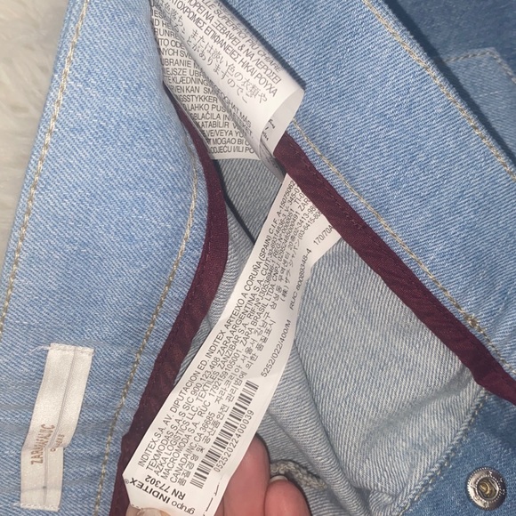 Zara “I am Denim” 2 Tone Jean Skirt Rose Medium - Picture 5 of 9